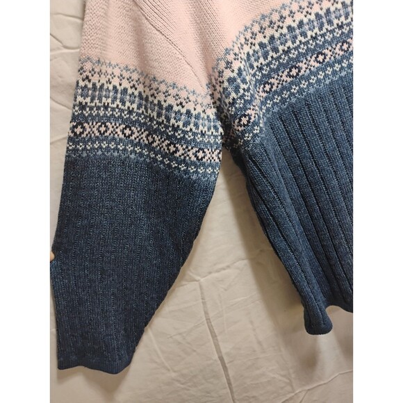 Vintage Pink/Blue Womens Sweater Basic Editions Plus 1 XL Long Sleeve V neck - Picture 12 of 16